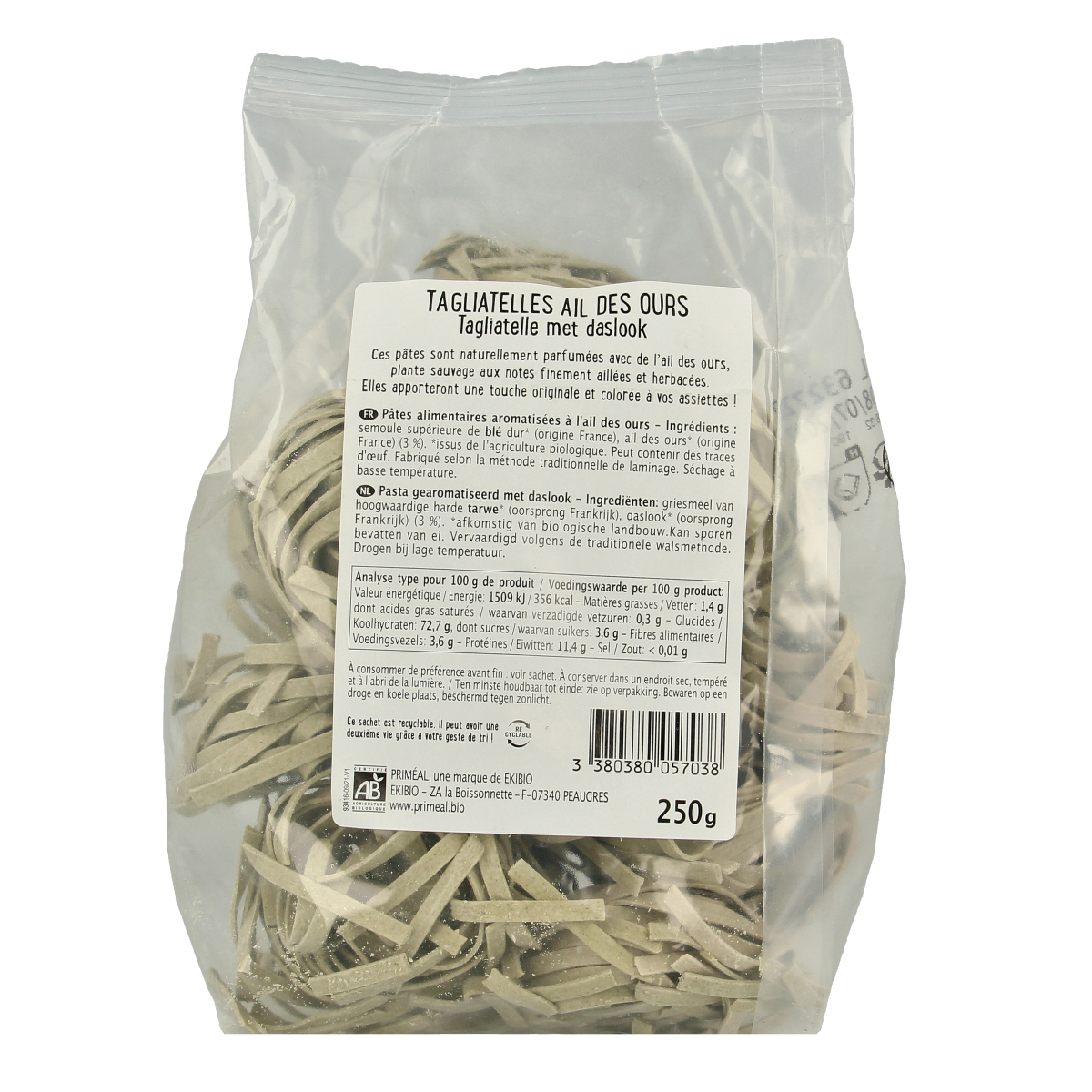 Primeal Tagliatelle daslook bio 250.00 Gram