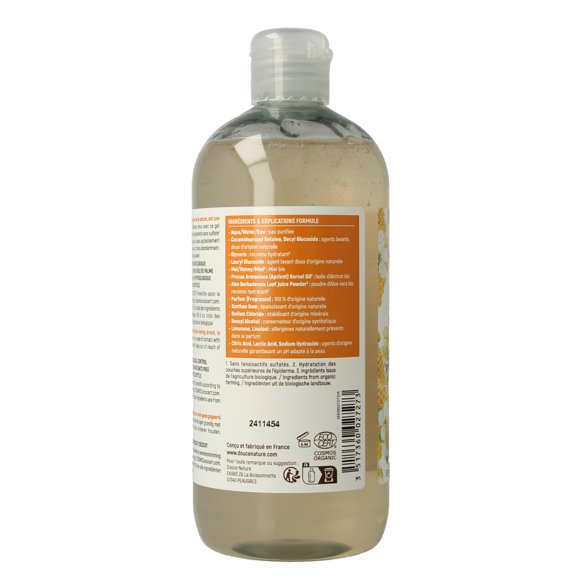 Douce Nature Douchegel honingplezier plaisir de miel bio 500.00 Milliliter
