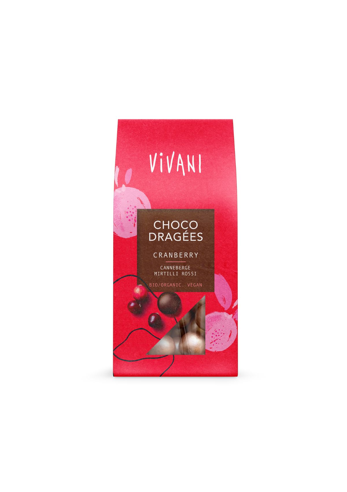 Vivani Choco dragees cranberry bio 75.00 Gram