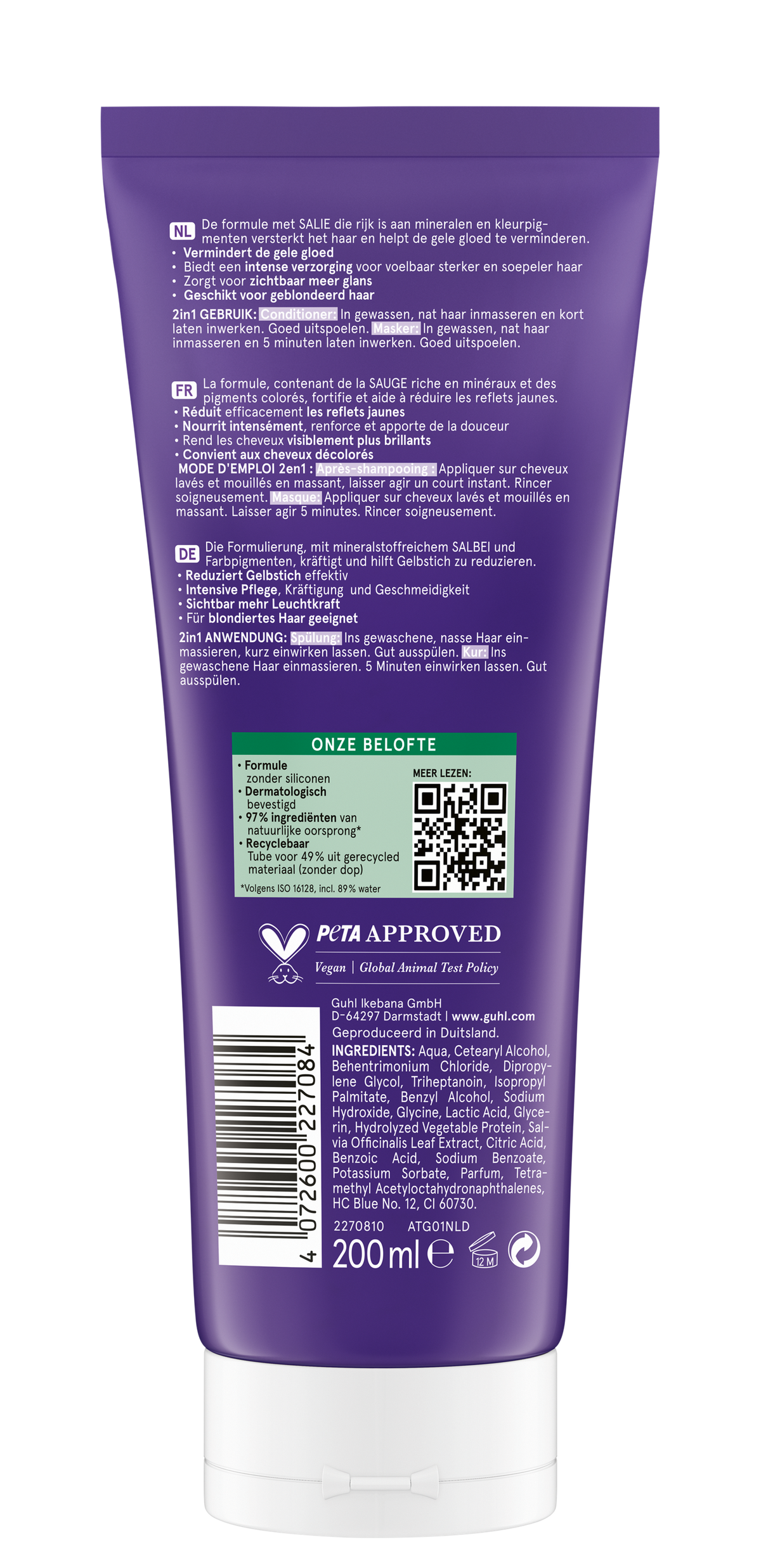Guhl Zilverglans & verzorging masker 200.00 Milliliter