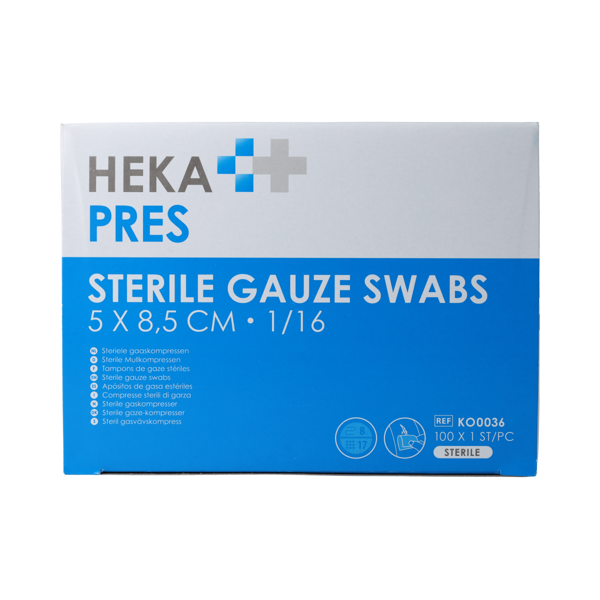 Hekapres Hydrofiel gaaskompres 5x8.5cm 100.00 Stuks