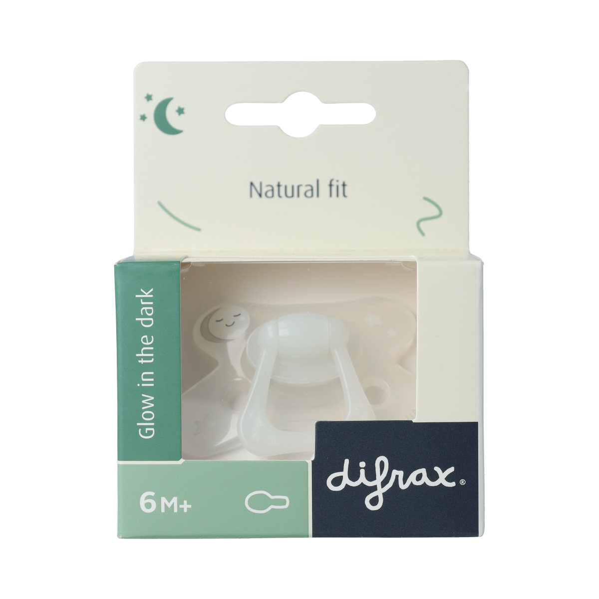 Difrax Fopspeen natural 6+ maanden nacht 1.00 Stuks
