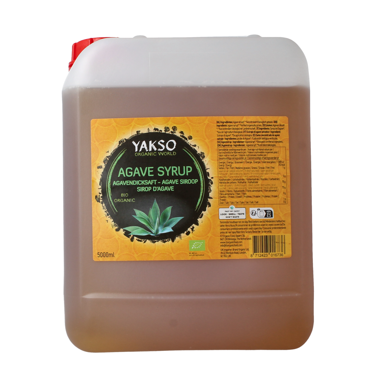 Yakso Agave siroop jerrycan bio 5.00 Liter
