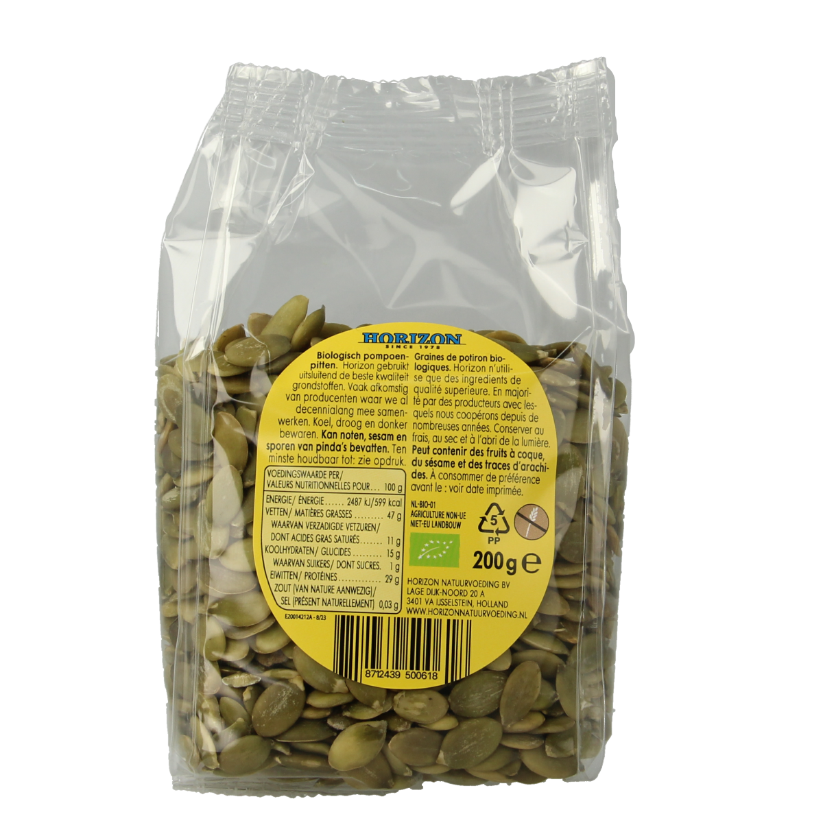 Horizon Pompoenpitten bio 200.00 Gram