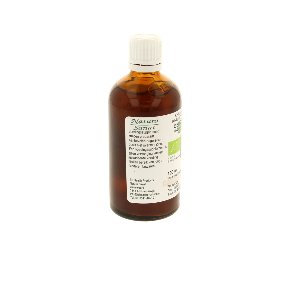 De Cruydhof Zingiber officinalis rhiz/gember tinctuur bio 100.00 Milliliter