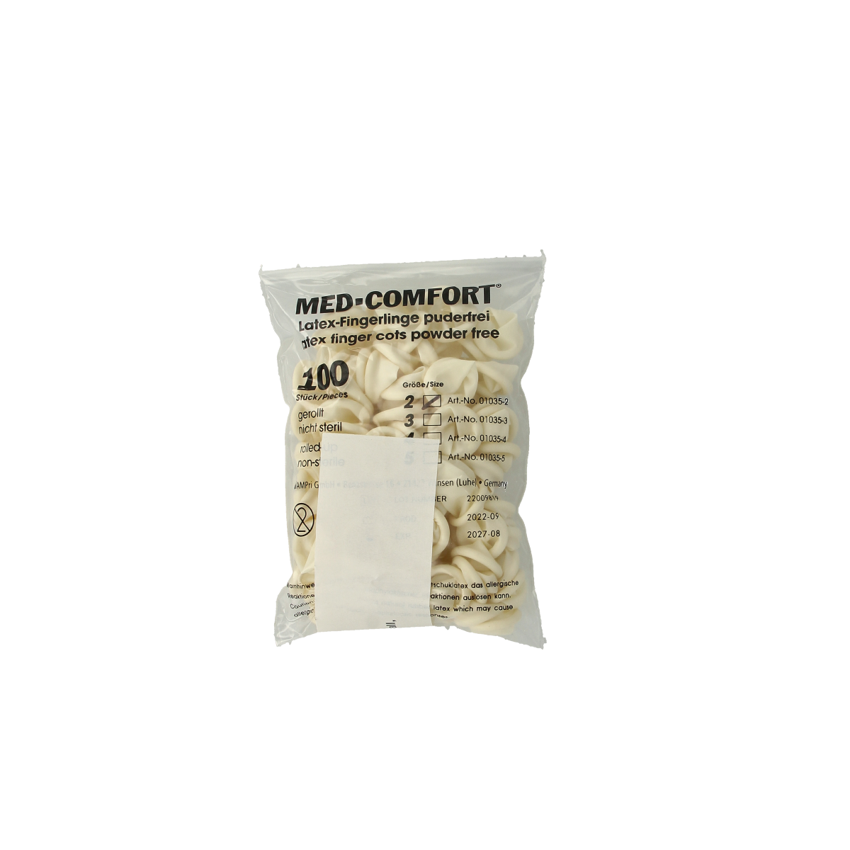 Med Comfort Vingercondoom latex S2 100.00 Stuks
