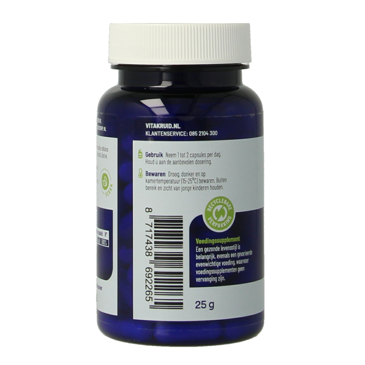 Vitakruid Biotine 2500 mcg voor Huid, Haar & Nagels 90.00 Vegetarische capsules