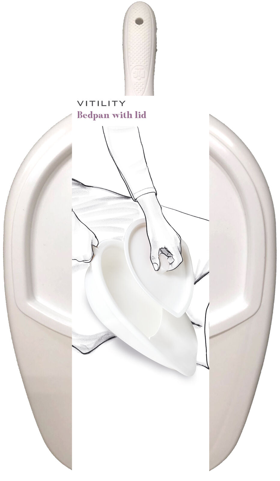 Vitility Bedpan met deksel 1.00 Stuks