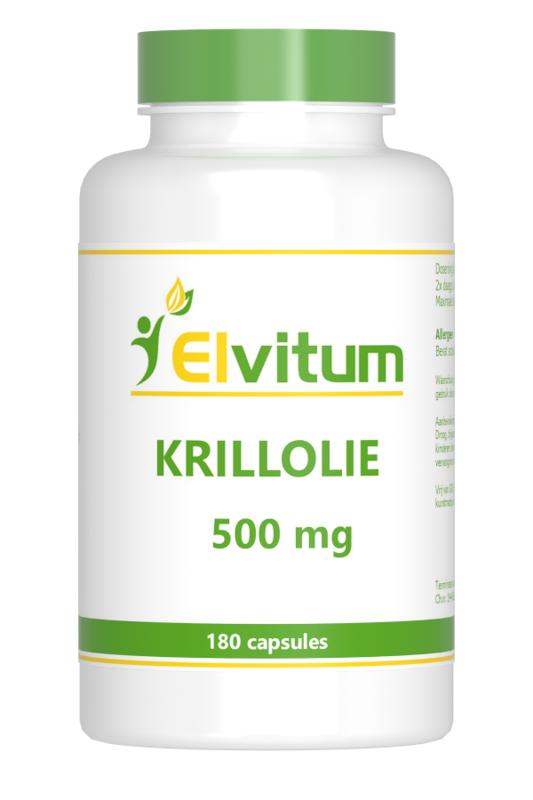 Elvitum Krill olie 500mg 180.00 Capsules