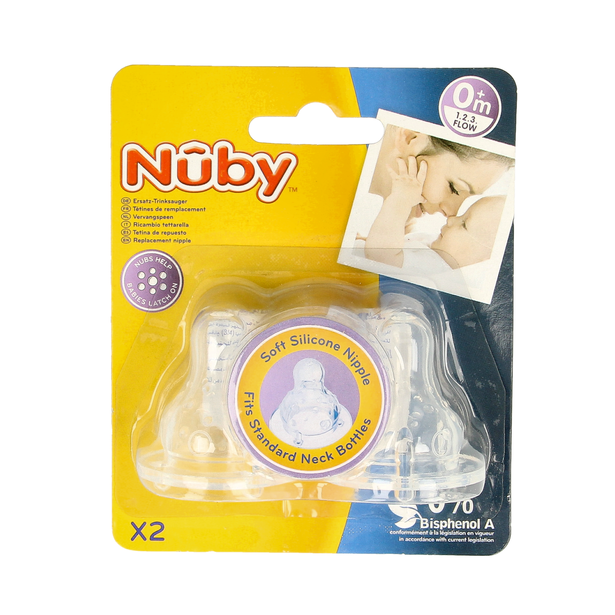 Nuby Siliconen speen 3-standen 2.00 Stuks