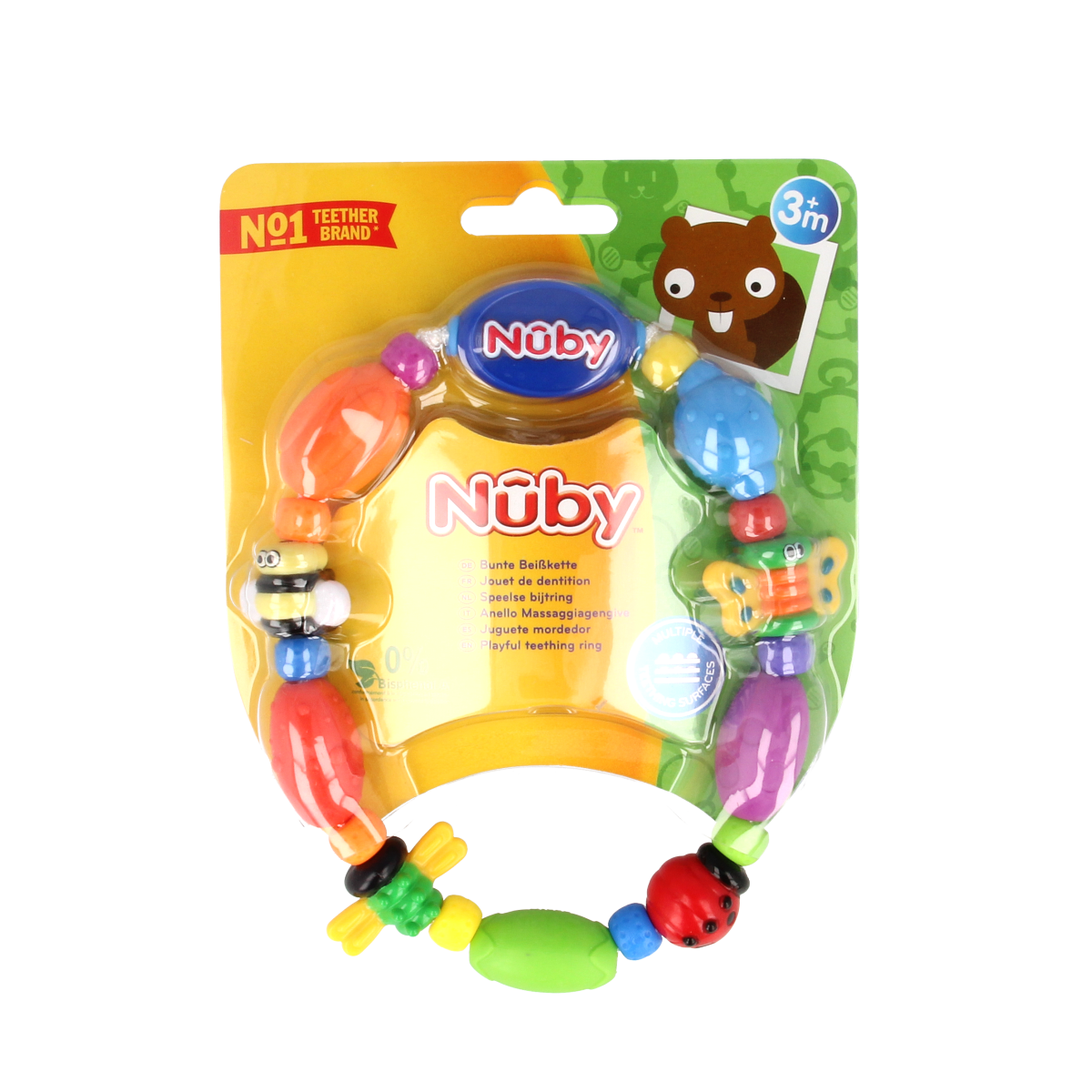 Nuby Speelse bijtketting bug-a-loop 1.00 Stuks