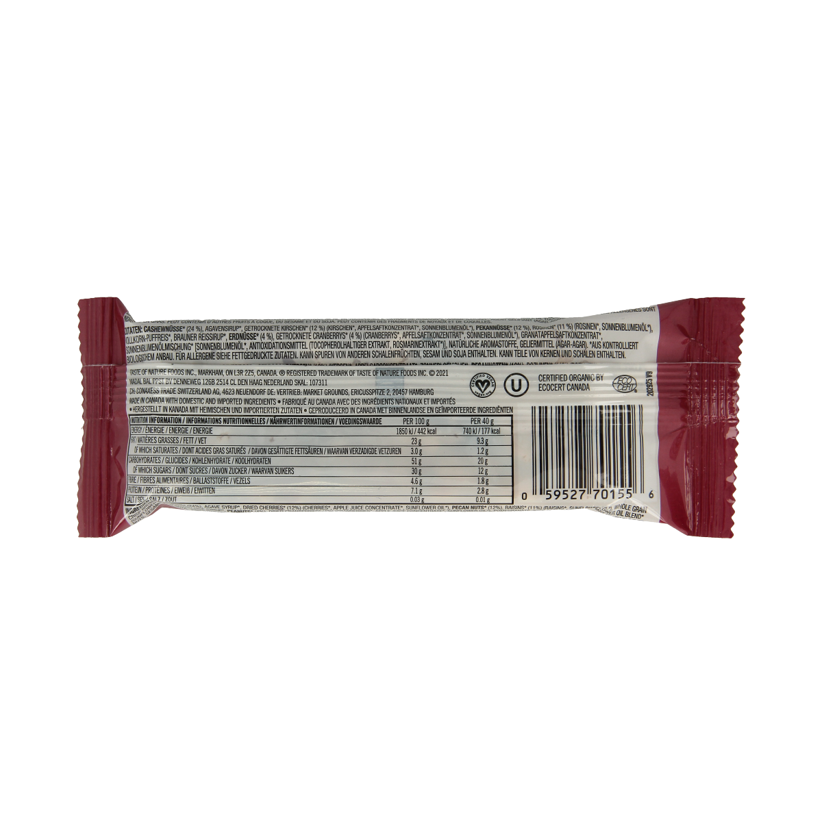 Taste Of Nature Kersen granenreep bio  40.00 Gram