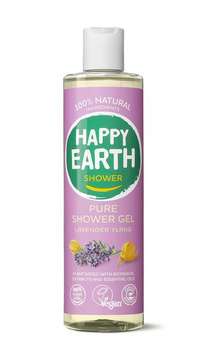 Happy Earth Pure showergel lavender ylang 300.00 Milliliter