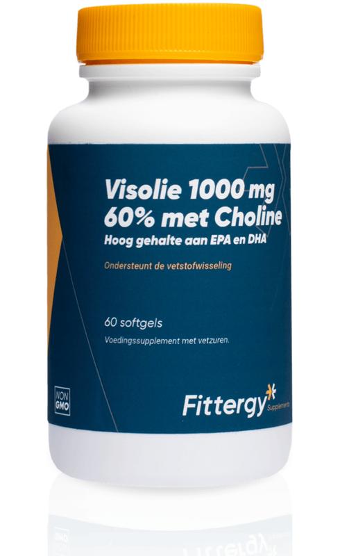 Fittergy Visolie 1000mg 60% met choline 60.00 Softgels