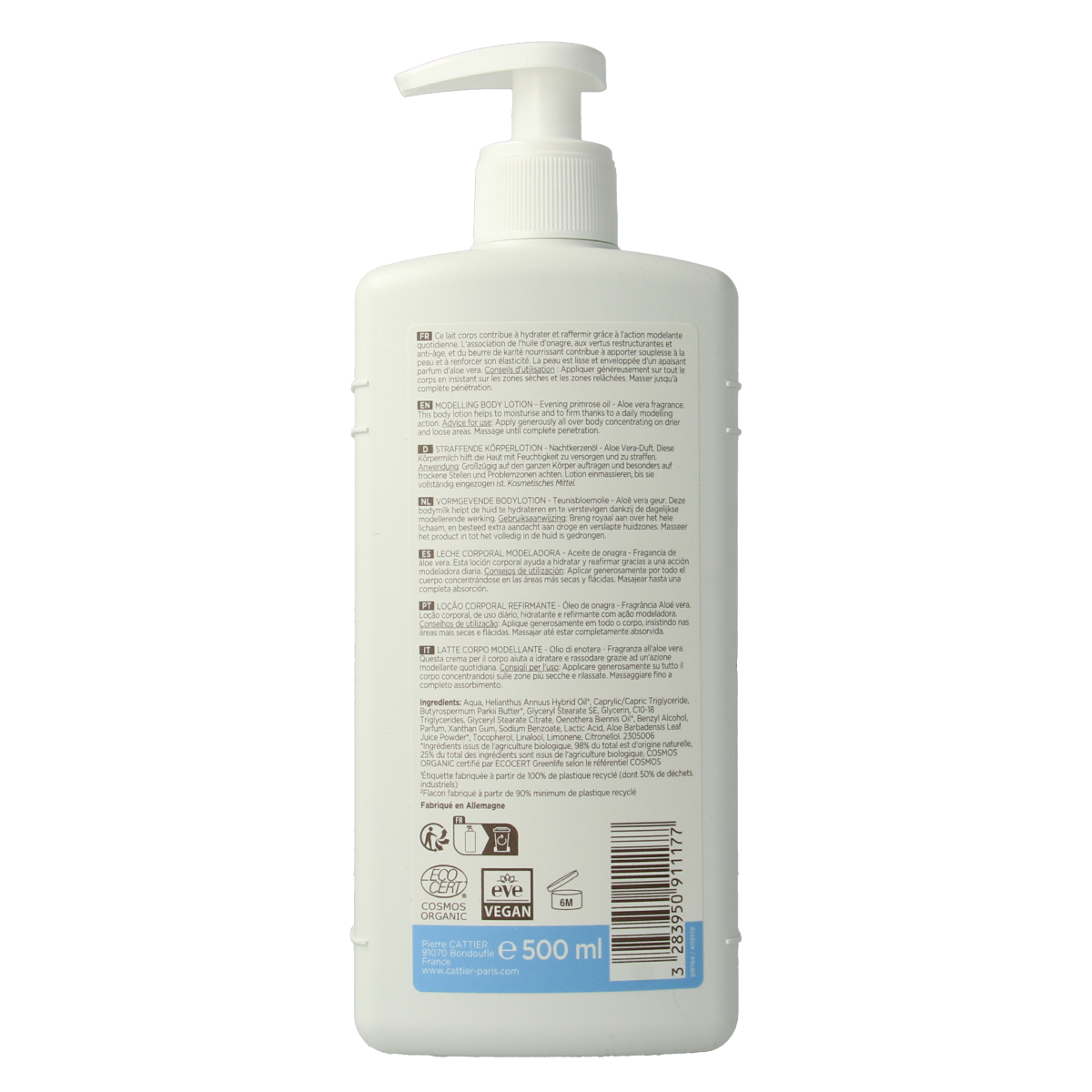 Cattier Bodylotion aloe vera/primrose 500.00 Milliliter