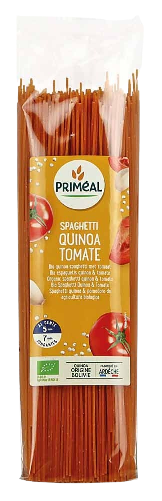 Primeal Organic spaghetti tarwe quinoa tomaat bio 500.00 Gram