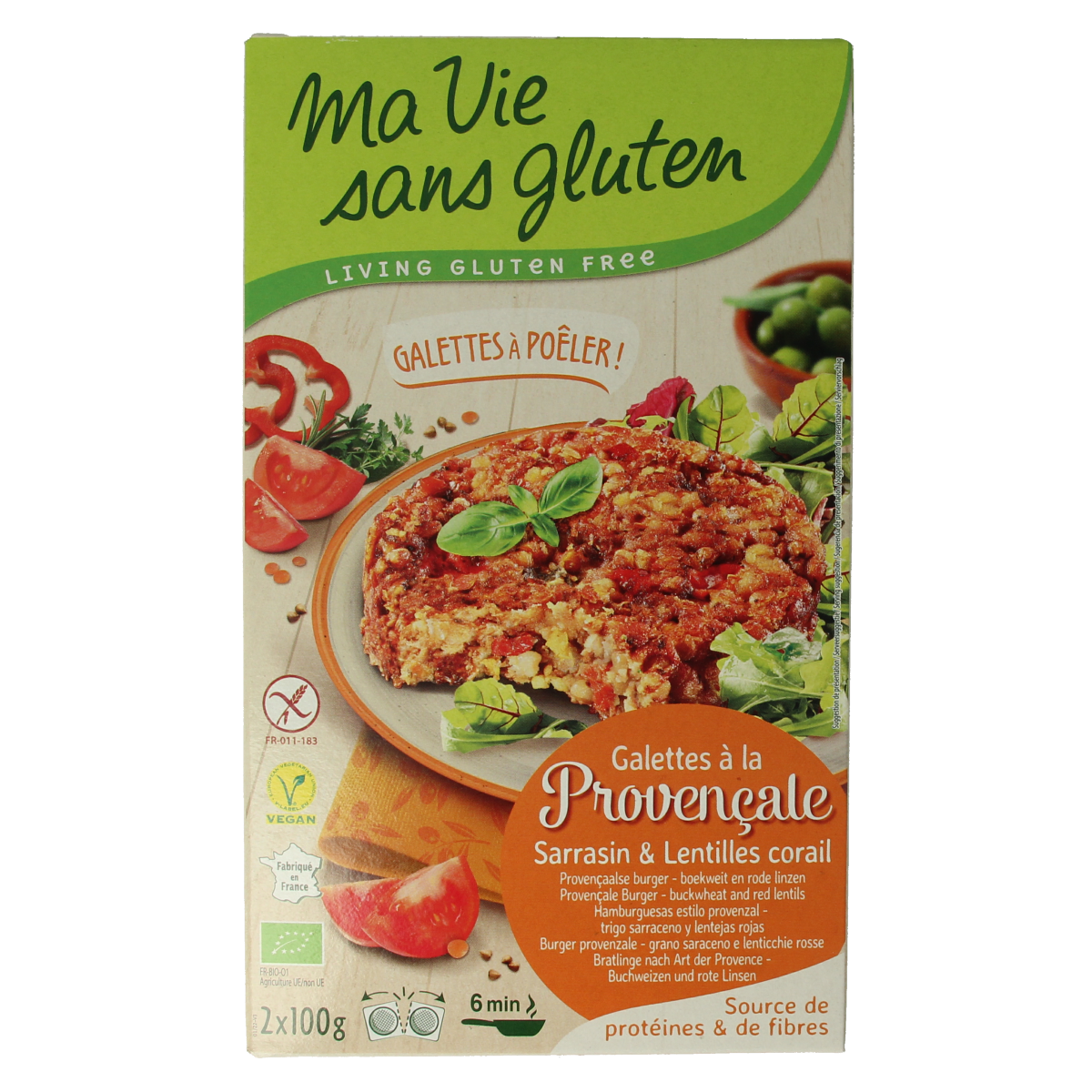 Ma Vie Sans Provencaalse burgers 2 x 100g glutenvrij vegan bio 2.00 Stuks