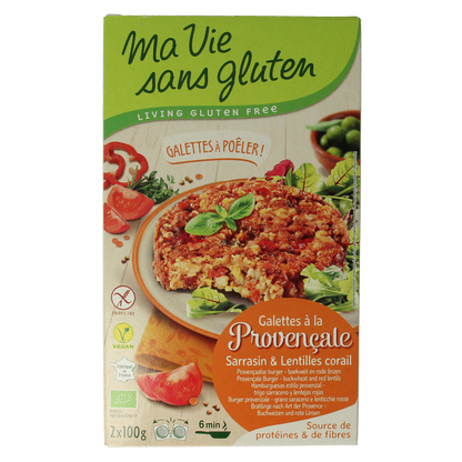 Ma Vie Sans Provencaalse burgers 2 x 100g glutenvrij vegan bio 2.00 Stuks