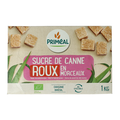 Primeal Bruine rietsuiker klontjes bio 1.00 Kilogram