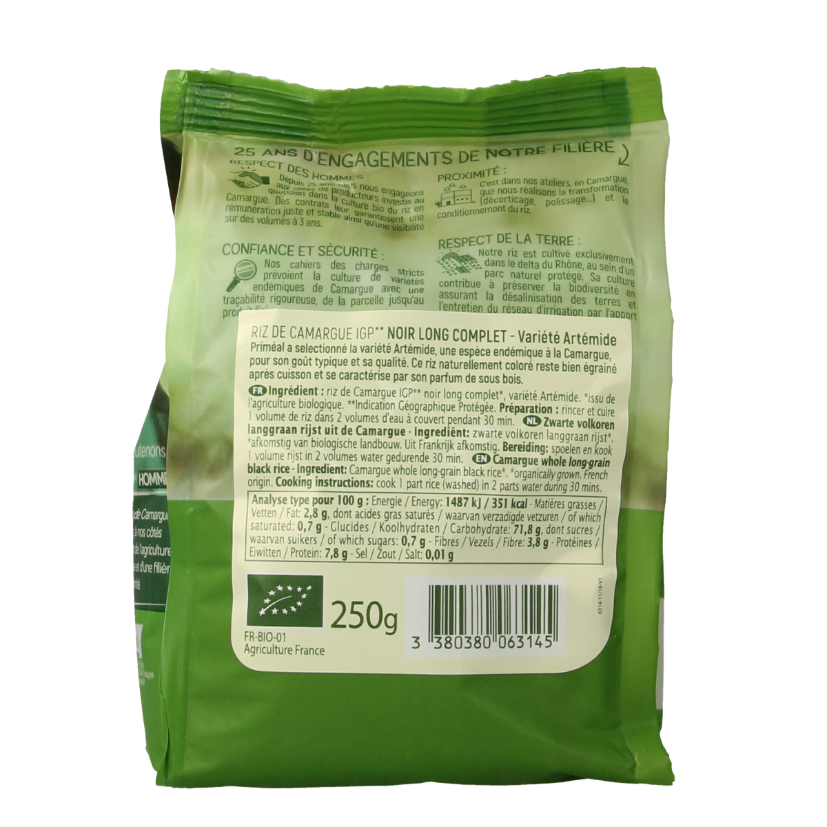 Primeal Zwarte volkoren langgraan camargue bio 250.00 Gram