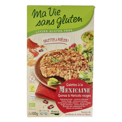 Ma Vie Sans Mexicaanse quinoaburgers 2 x 100g glutenvrij bio 2.00 Stuks