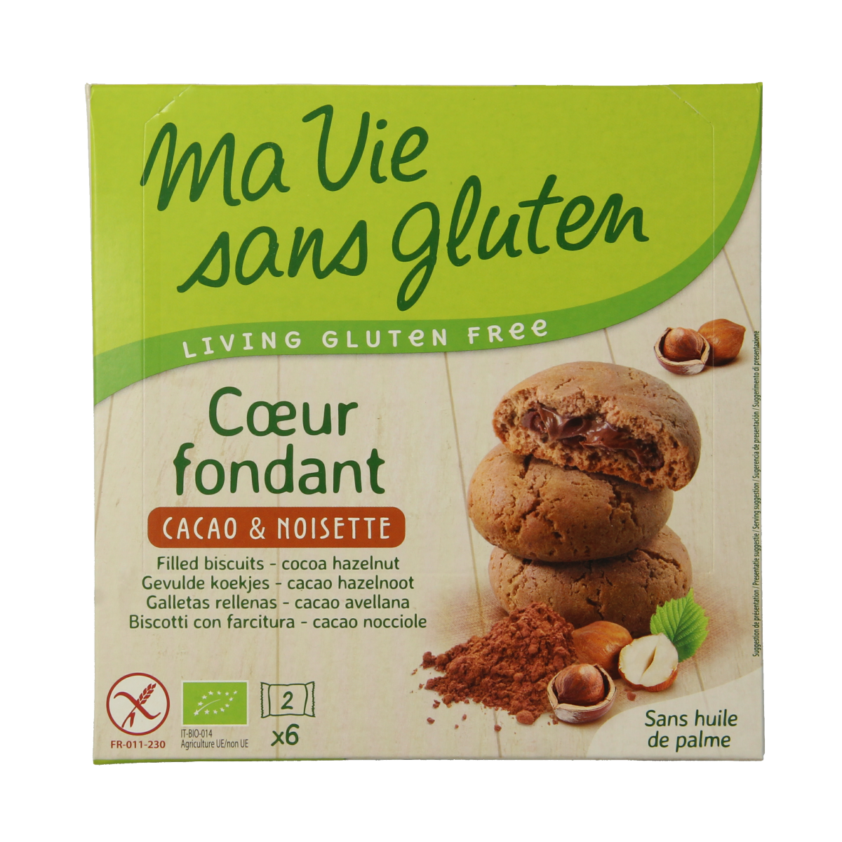 Ma Vie Sans Koekjes met creme choco/hazelnoot glutenvrij bio 12.00 Stuks