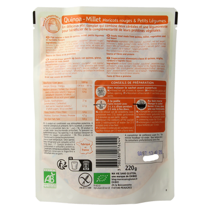 Ma Vie Sans Quinoa gierst rode bonen & groente glutenvrij bio 220.00 Gram