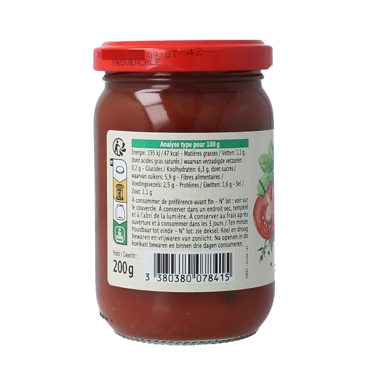 Primeal Tomatensaus Provencaalse stijl bio 200.00 Gram