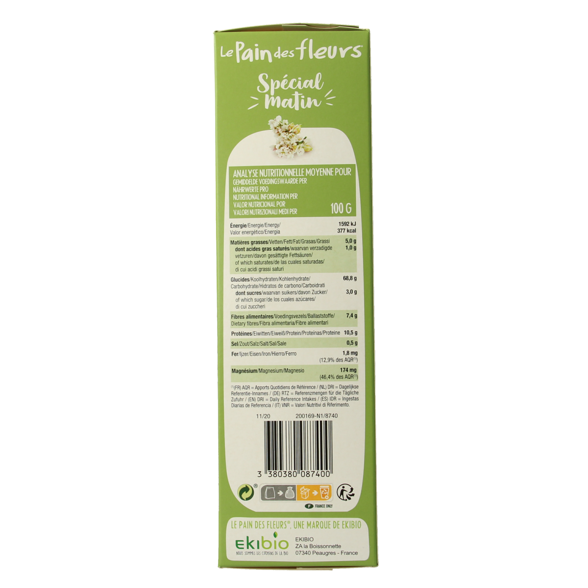 Pain Des Fleurs Special matin boekweit ontbijtcrackers bio 230.00 Gram