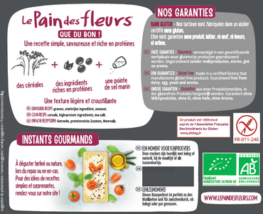 Pain Des Fleurs Krokante crackers proteine glutenvrij bio 150.00 Gram