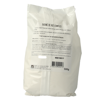Primeal Volkoren bruine rijstmeel bio 500.00 Gram