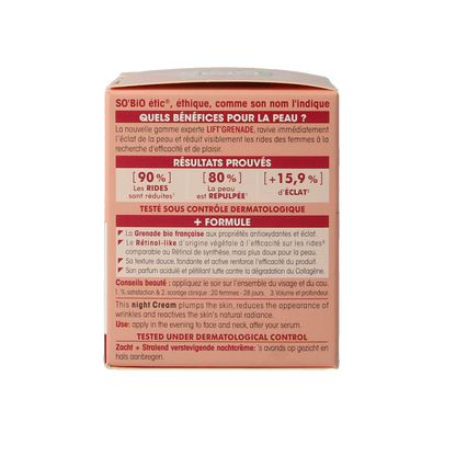 So Bio Etic Lift grenade night cream 50.00 Milliliter