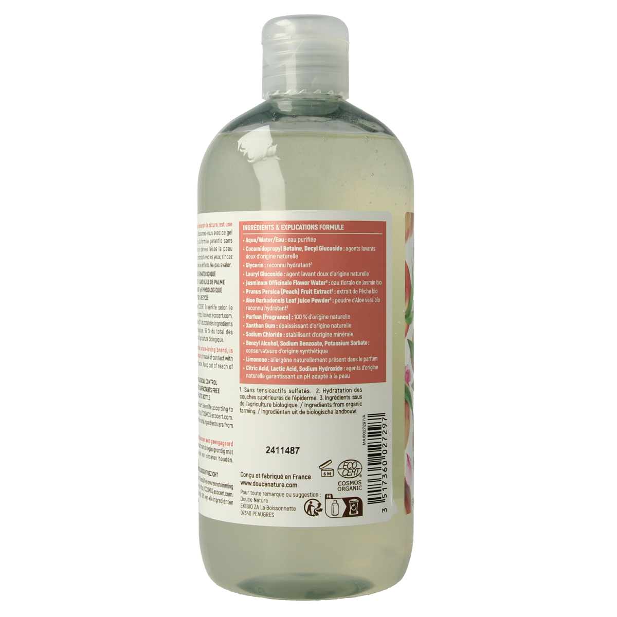 Douce Nature Douchegel perzik 500.00 Milliliter