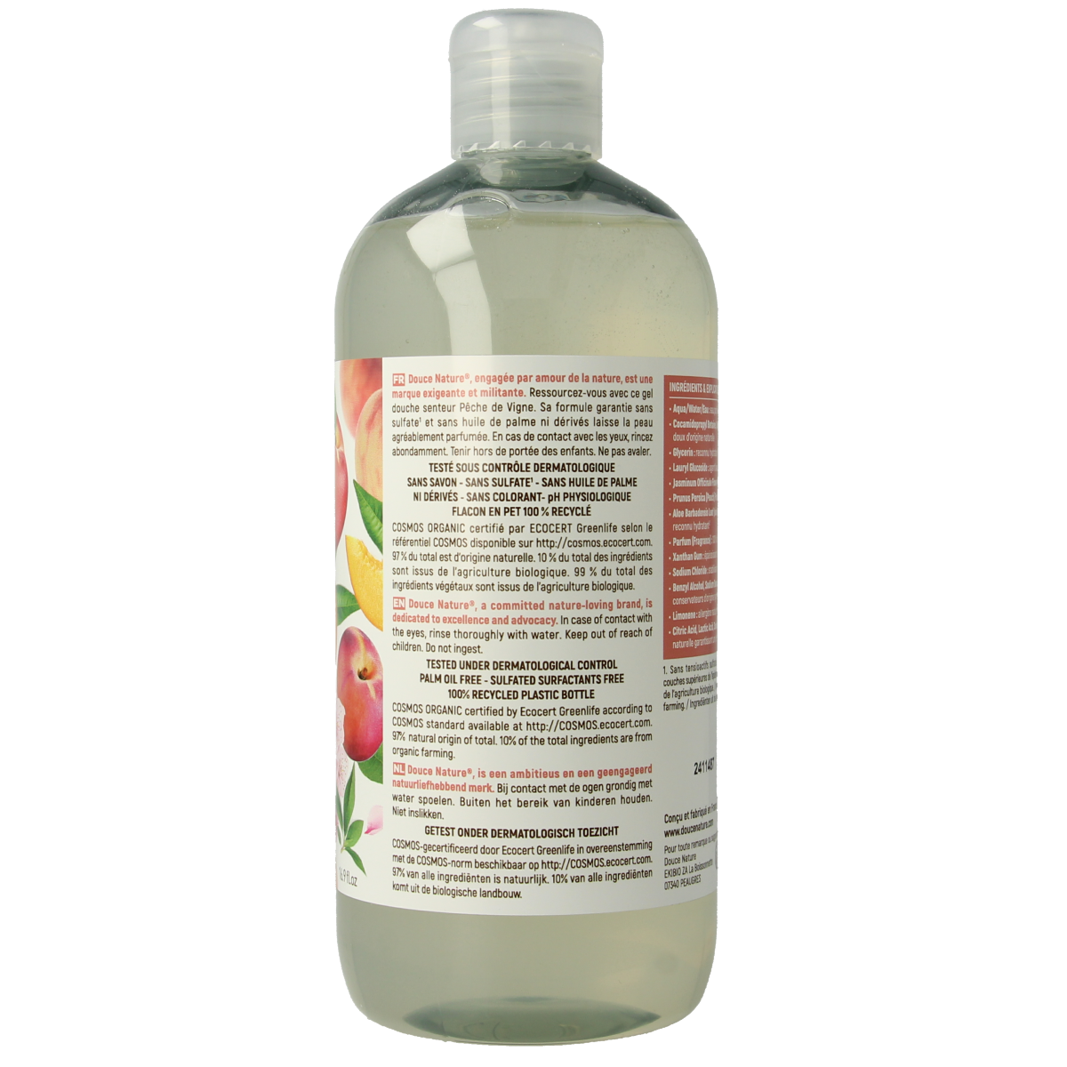 Douce Nature Douchegel perzik 500.00 Milliliter
