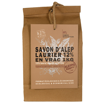 Aleppo Soap Co Zeep 12% laurier stukken 1.00 Kilogram