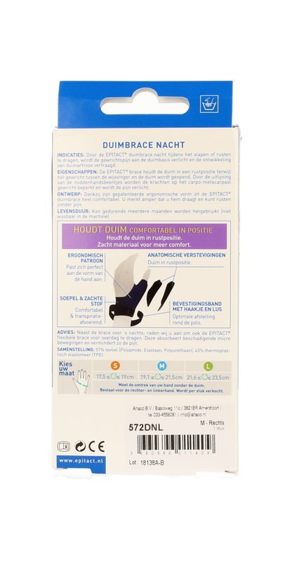 Epitact Duim orthese nacht rechts maat M 1.00 Stuks