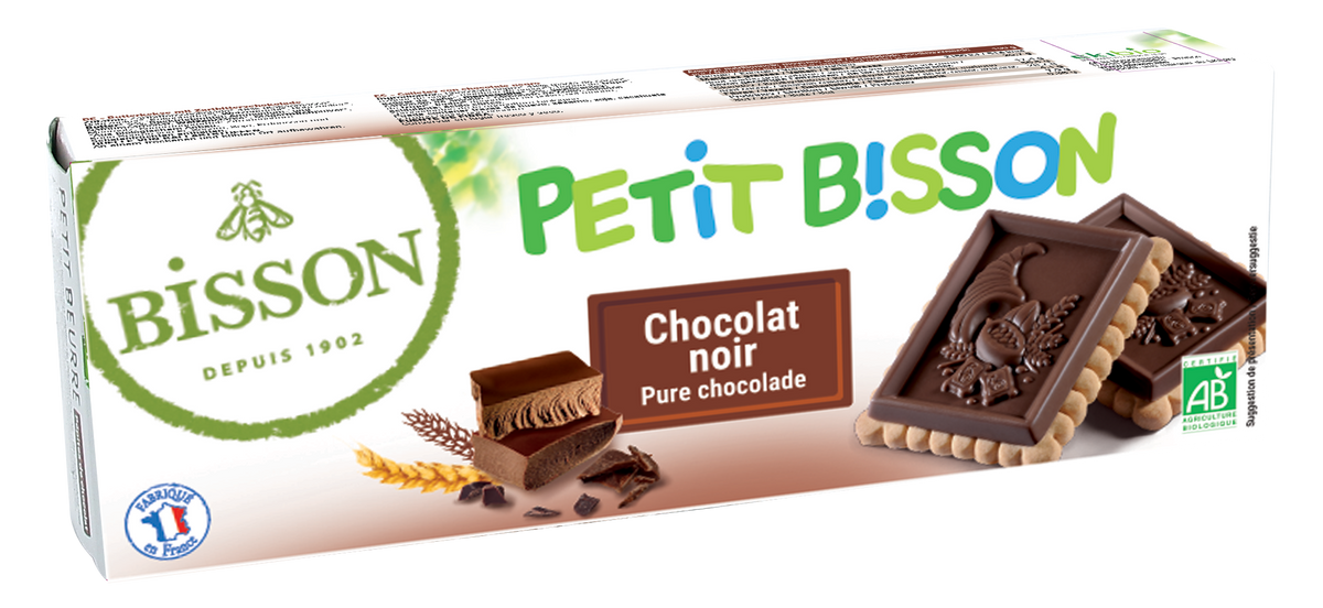 Bisson Petit theebiscuit pure chocolade bio 150.00 Gram