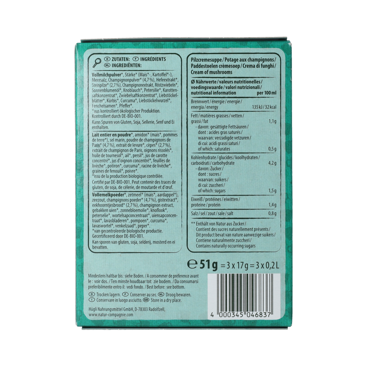 Natur Compagnie Snack soup champignons bio 51.00 Gram