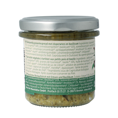 Allos Farm vegetables doperwten & basilicum bio 135.00 Gram