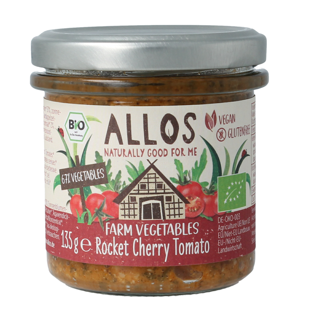 Allos Farm vegetables rucola & kerstomaat bio 135.00 Gram