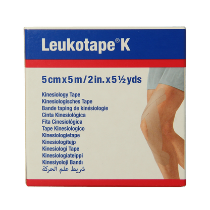 Leukotape K elastische tape 5m x 5cm huidkleur  1.00 Stuks