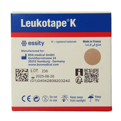 Leukotape K elastische tape 5m x 5cm huidkleur  1.00 Stuks