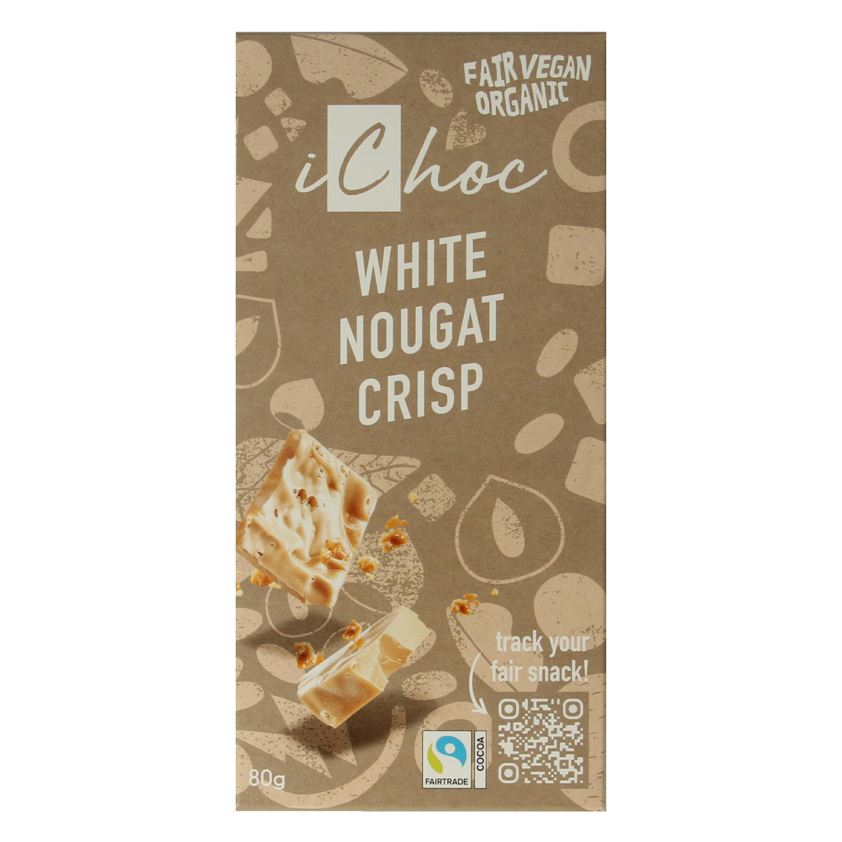 Ichoc White nougat crisp vegan bio 80.00 Gram