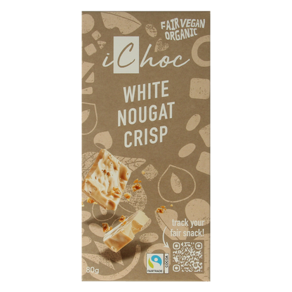 Ichoc White nougat crisp vegan bio 80.00 Gram