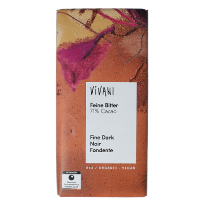 Vivani Chocolade puur 71% bio 80.00 Gram