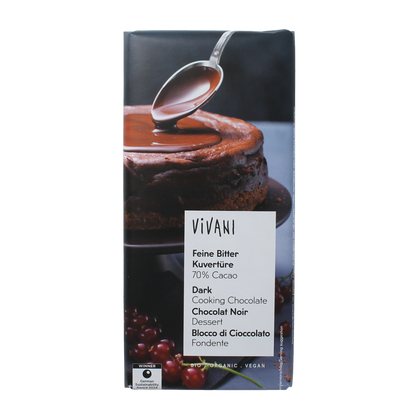 Vivani Couverture smeltchocolade puur bio 150.00 Gram