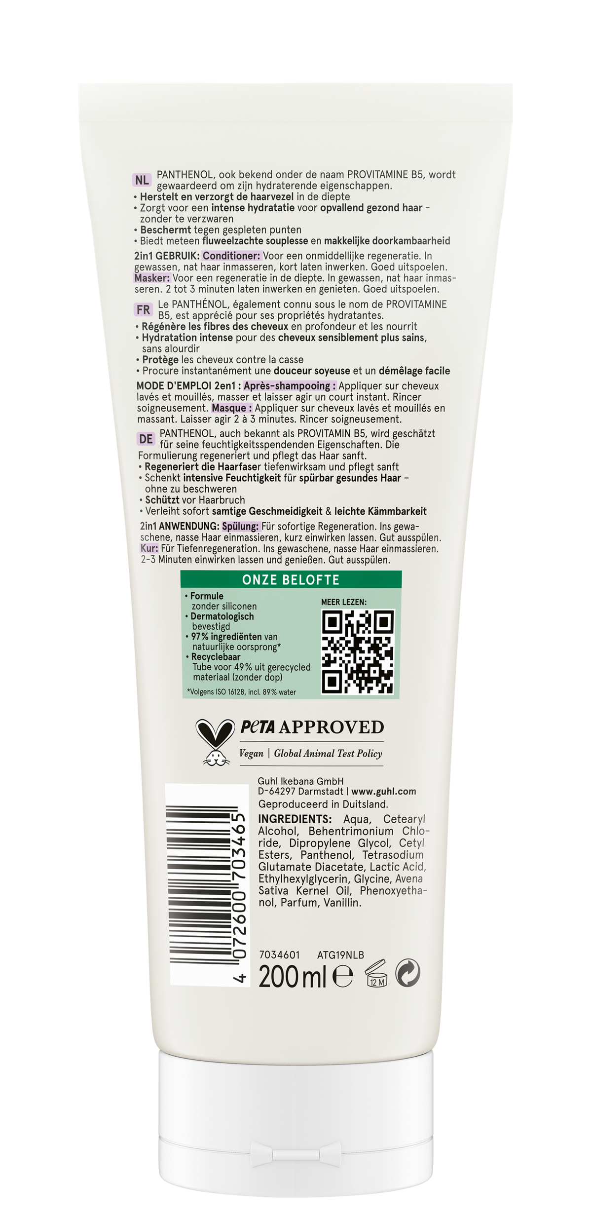Guhl Panthenol + repair 2-1 treatment & conditioner 200.00 Milliliter