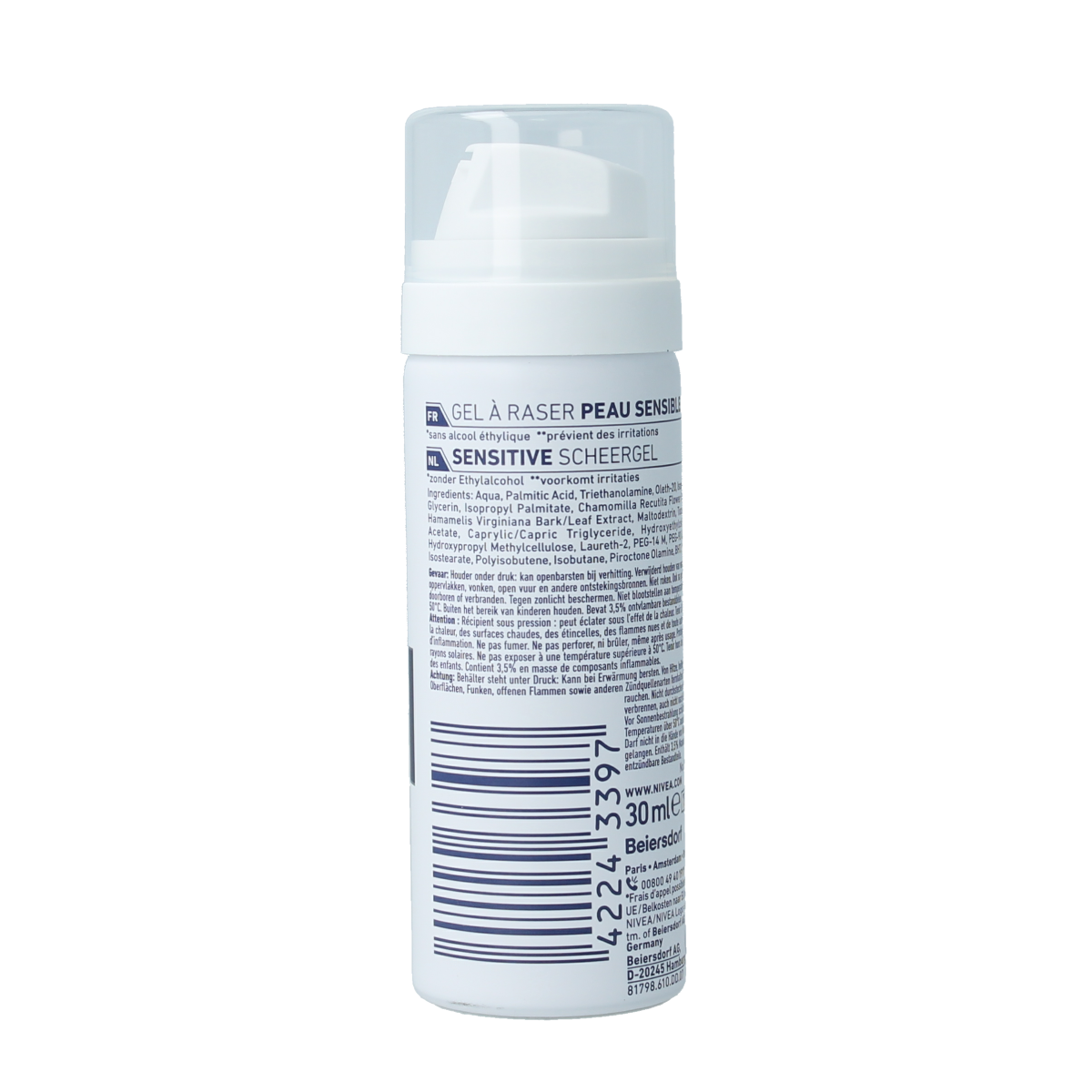 Nivea Men sensitive scheergel mini 30.00 Milliliter