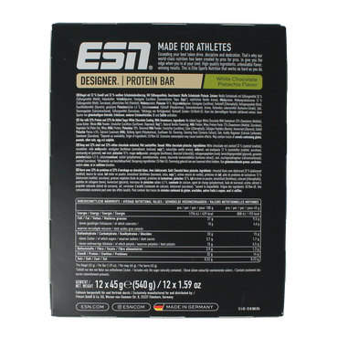 ESN White chocolate pistache bar 45g 12.00 Stuks