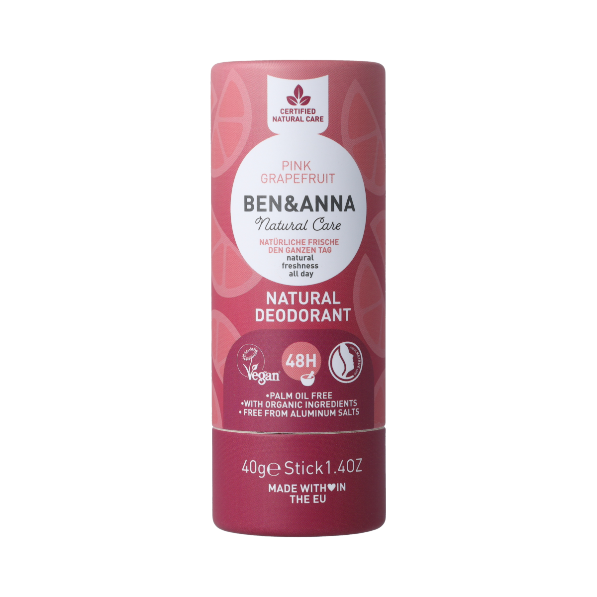 Ben & Anna Deodorant pink grapefruit papertube 40.00 Gram